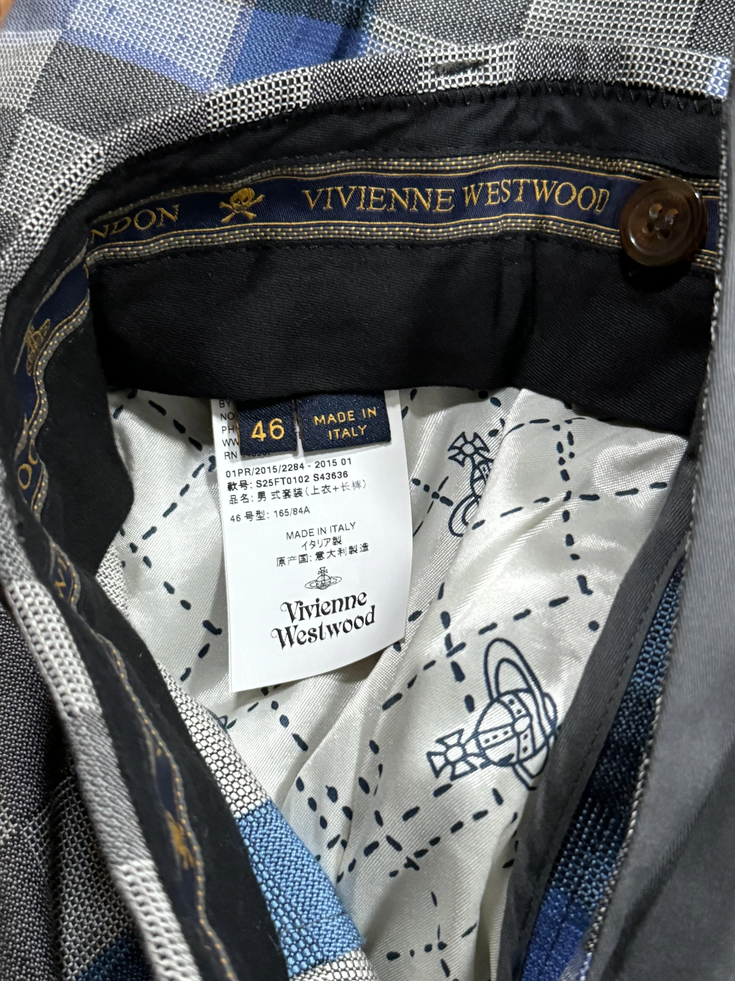 Vivienne Westwood Checkered Grey / Blue Pants (Size 46) — RootsBK